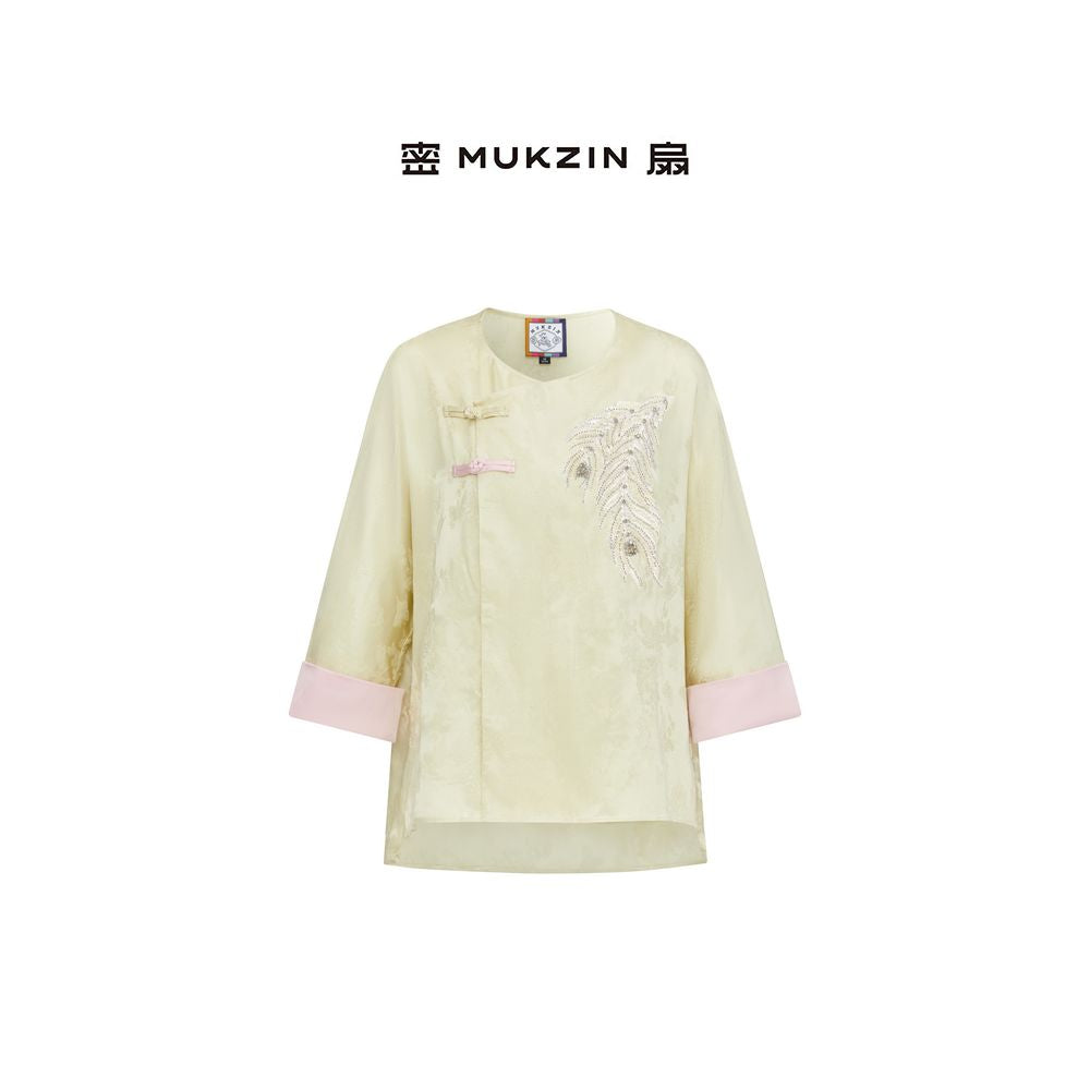 Secret Fan Summer New Collection 2025 New Summer Fu Series New Chinese Embroidery Shirt National Style Top Short Skirt Set image 5