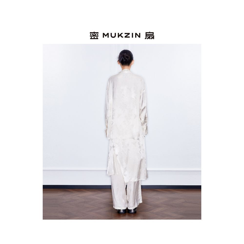 Mi Fan 2025 Spring Collection New Spring Song Sequence Series New Chinese Retro Shirt Chinese Style Rice White Slant Front Shirt Women s image 4