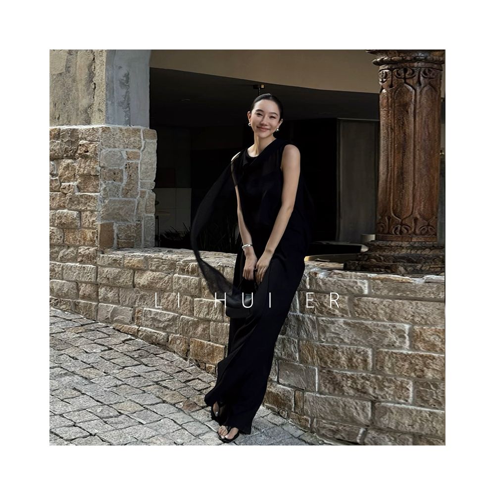 LiHuiEr Ulaanbaatar Peninsula sleeveless top women s summer design sense niche shirt chiffon shirt image 2