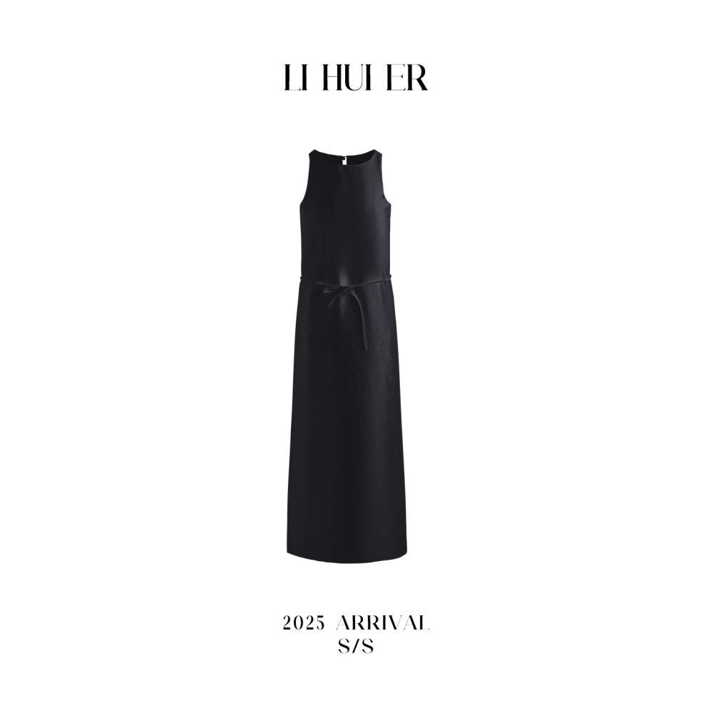 LiHuiEr simple fog black dress for women exuding a sense of luxury and slimming temperament Sleeveless vest dress image 10