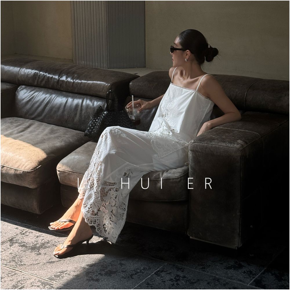 LiHuiEr Li Huier Gaffmanle White lace skirt female design minimalist hip skirt long skirt image 2