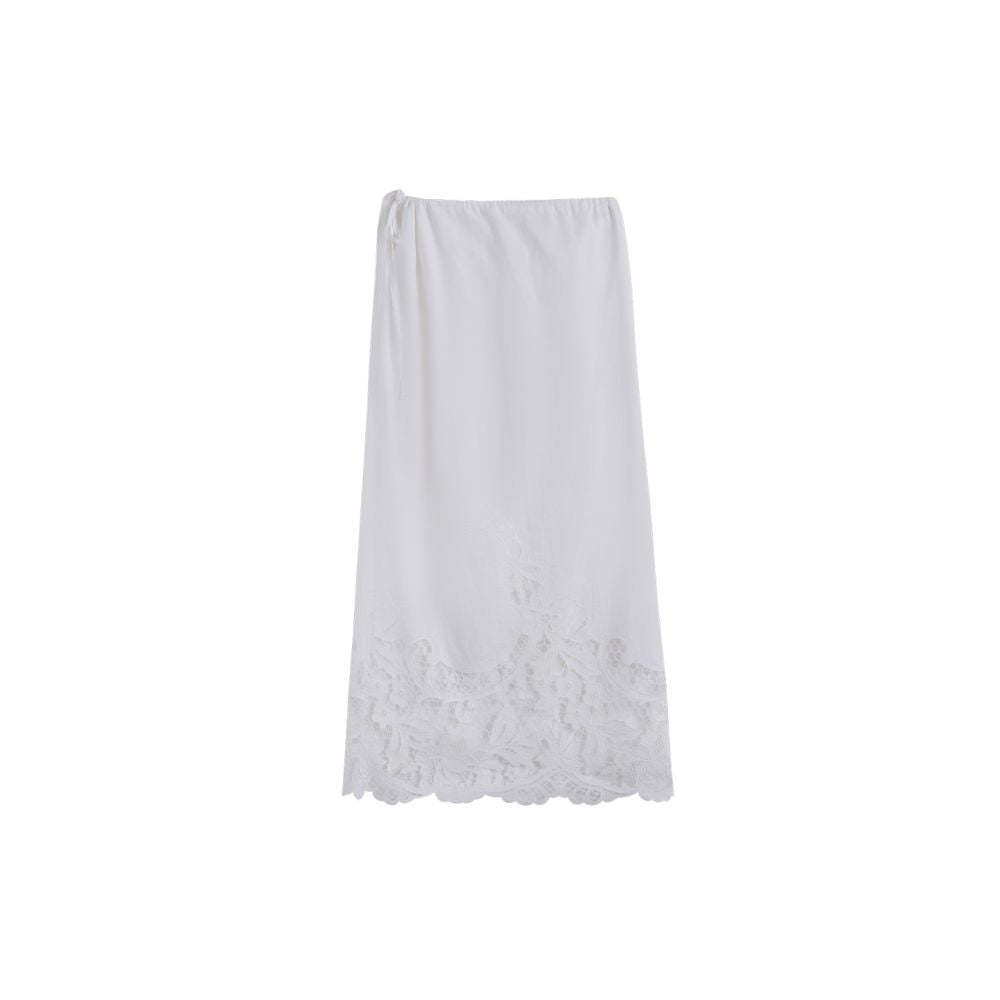 LiHuiEr Li Huier Gaffmanle White lace skirt female design minimalist hip skirt long skirt image 7