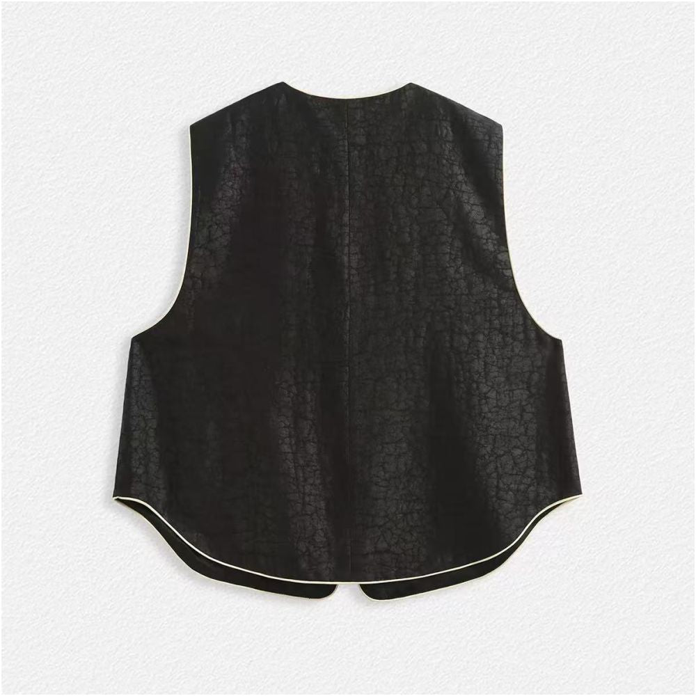 INNEUNDER Shadow New Chinese style Tang style sleeveless jacket top niche single horse armor outerwear for women image 5