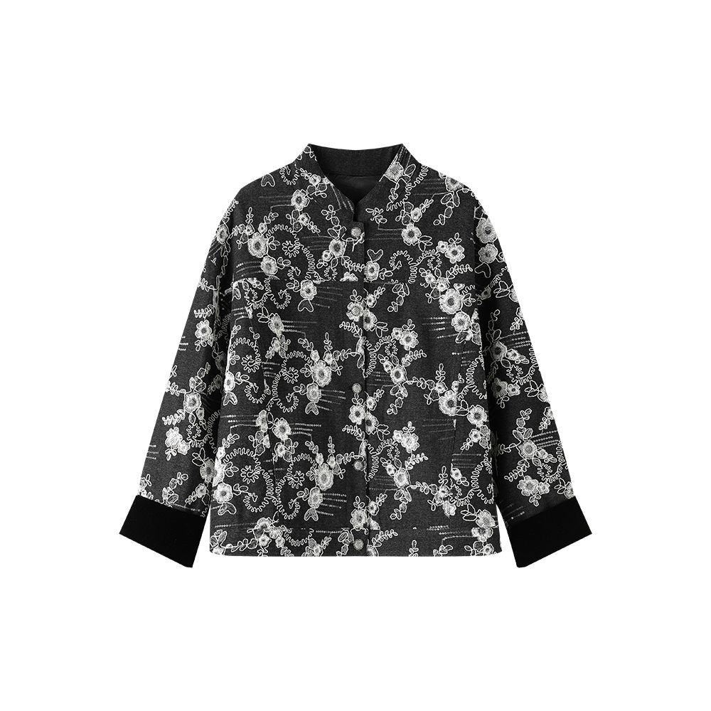 Su Mu Yang Qi Pearl Embroidered Cowboy Coat for Women Autumn New Loose Top 2025 European Large Women s Clothing image 5