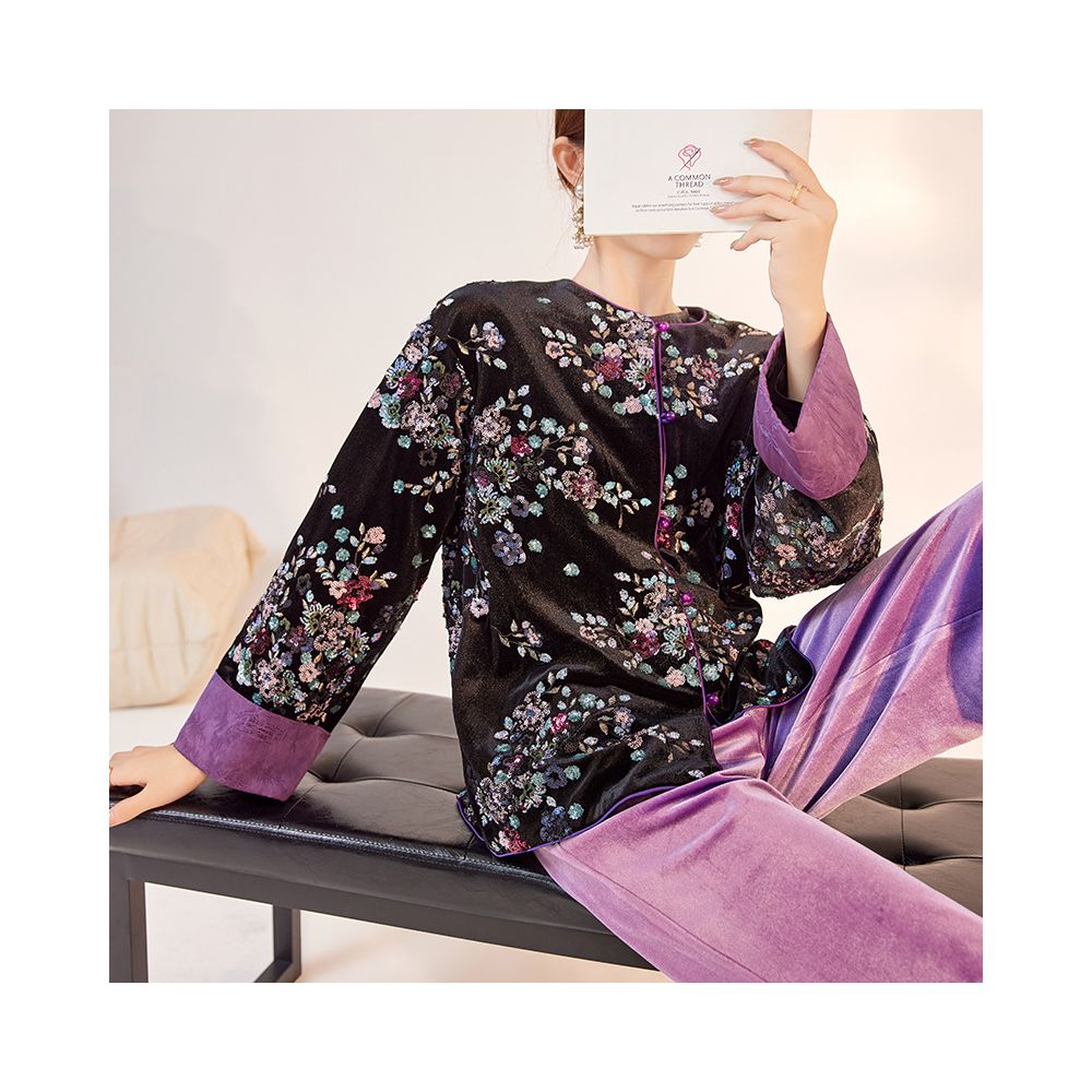 Tangdou Couture Jade Flower Butterfly New Chinese Style Loose Heavy Floral Embroidery Sequined Jacket for Women image 2