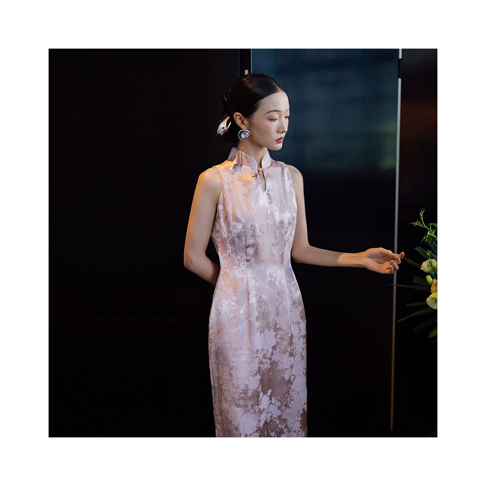 Dear Mudan New Chinese Qipao engagement dress daily wearable long skirt white high end elegant sleeveless morning gown image 12