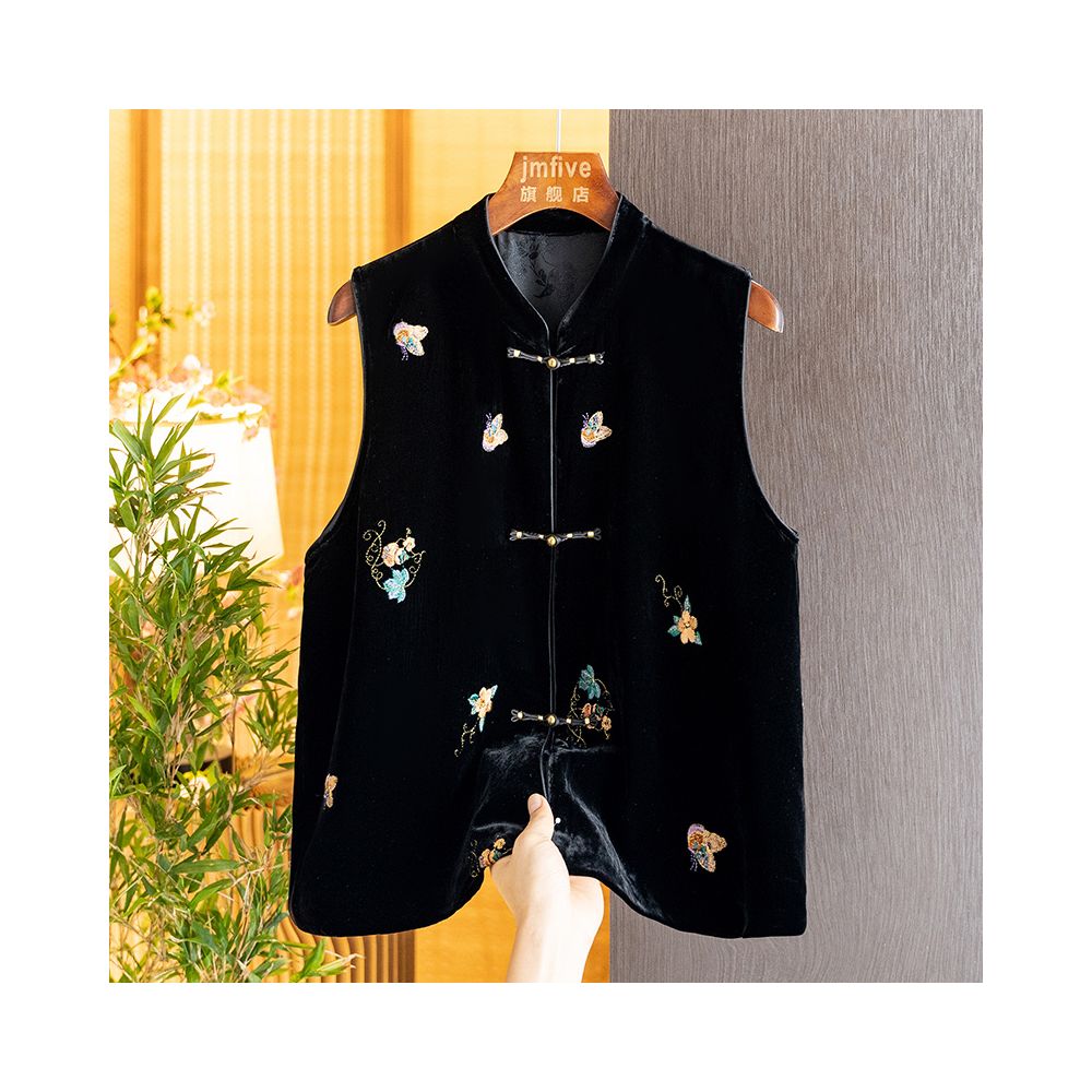 New Chinese Style Silk Velvet Fashionable and Versatile Temperament Suit 2025 Autumn New Arrival Retro Elegant Vest and Skirt image 10