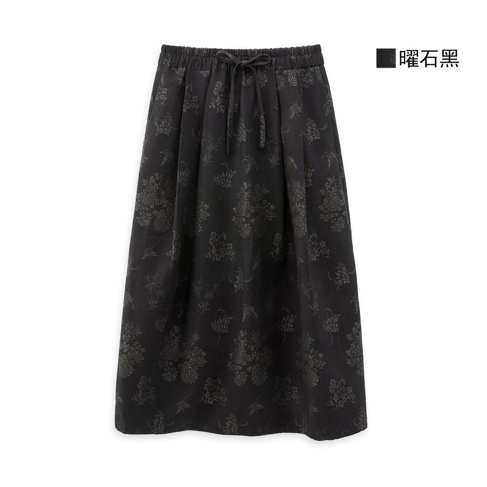 Little bug new Chinese bamboo shadow swaying cotton linen blend artistic heavyweight jacquard slant collar jacket vest skirt image 9