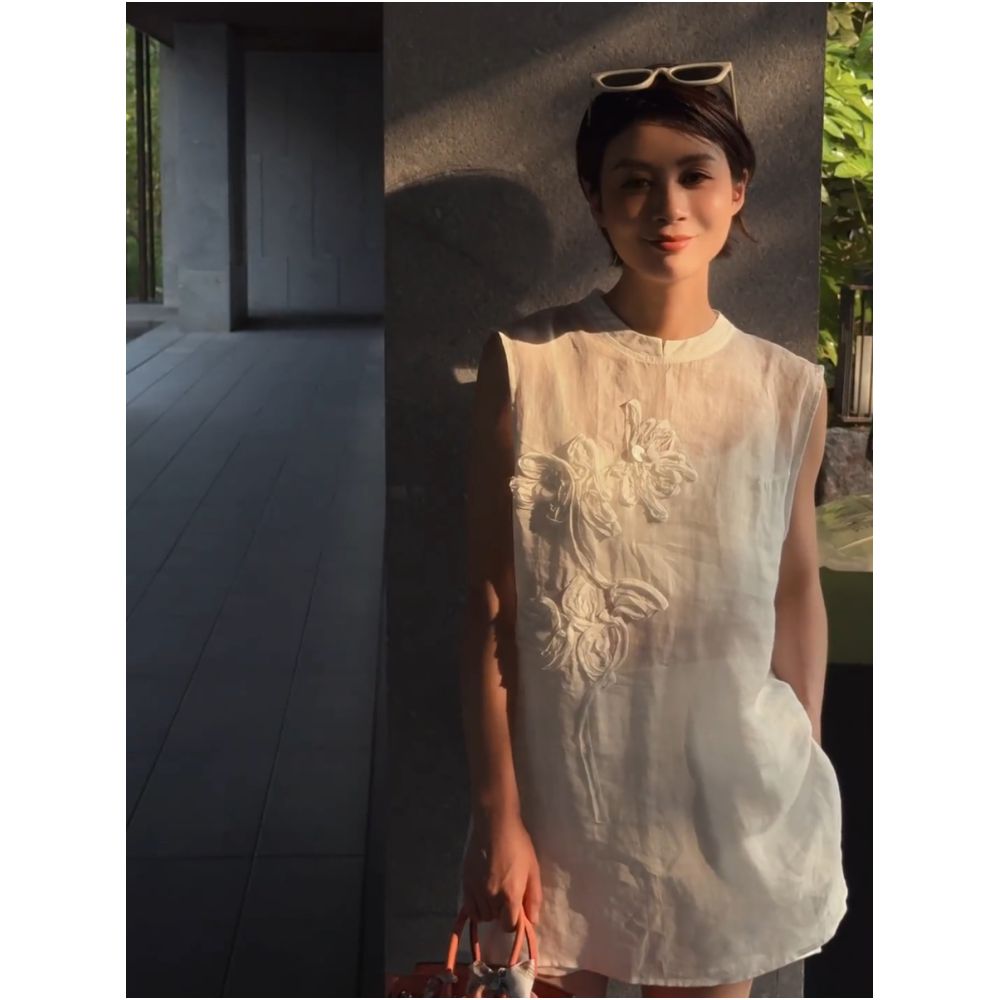 New Chinese style sleeveless vest with jacquard design and Chinese knot buttons summer 2025 new style loose fit slimming versatile and casual shorts image 9