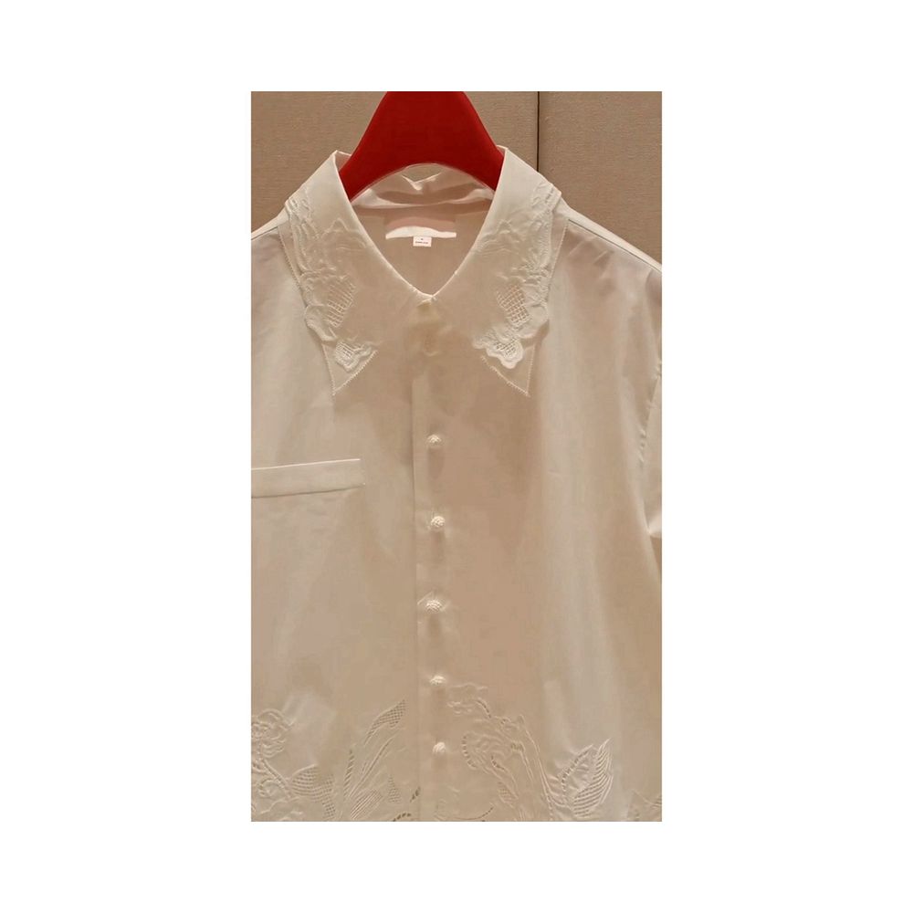 White embroidered shirt for women perfect for summer with a unique and stylish design A chic and sophisticated piece image 3