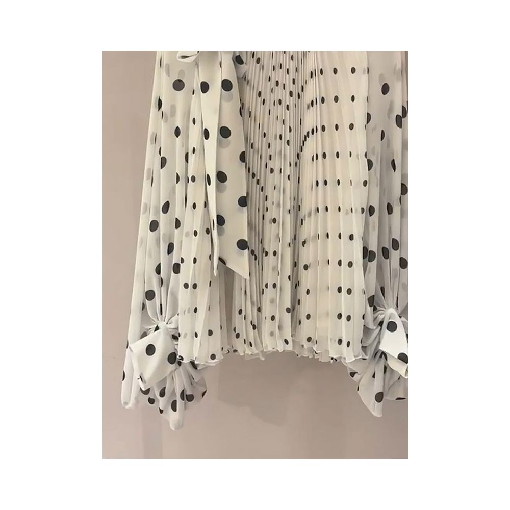 Retro versatile chic chic top gentle style age reduction 2025 autumn new style fashionable polka dot Western style chiffon shirt image 2