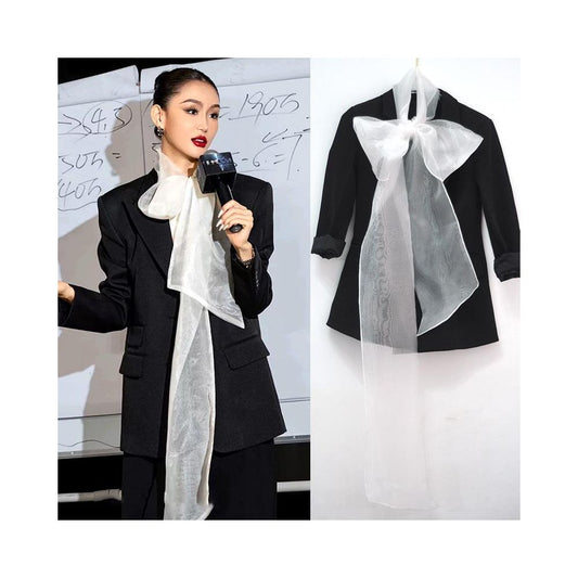 ASAYA5155 – Organza Drama Bow Scarf 🤍✨