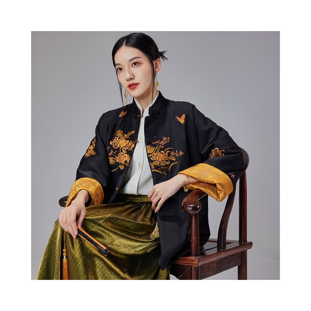 Moyu Original Celebrity Style Chinese Style Original Improved Heavy Embroidery Tea Robe New Chinese Tang Suit Jacket image 1