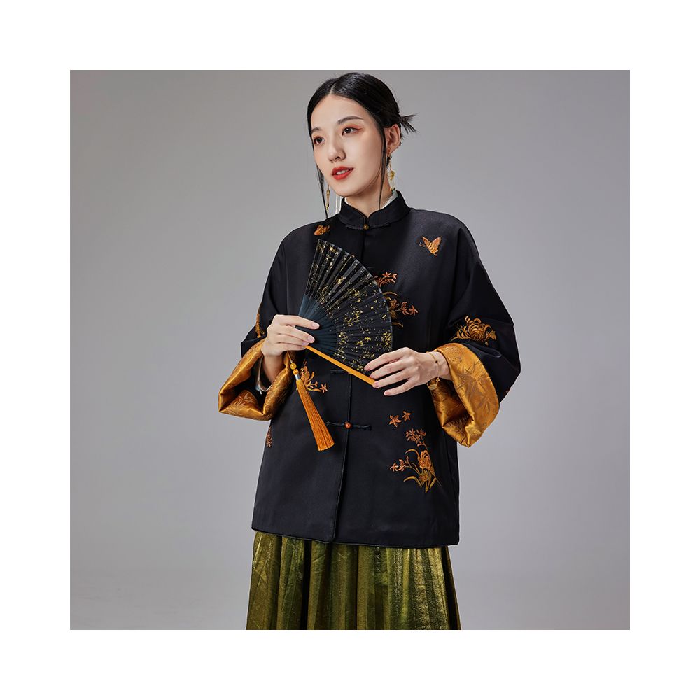 Moyu Original Celebrity Style Chinese Style Original Improved Heavy Embroidery Tea Robe New Chinese Tang Suit Jacket image 3