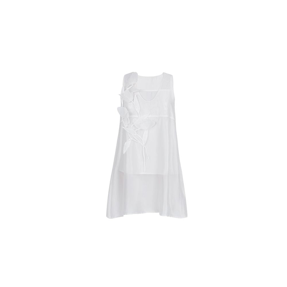 French style petite bourgeois white mid length top Miorastudio brand polyester fiber elegant dress 2024 summer new item image 6