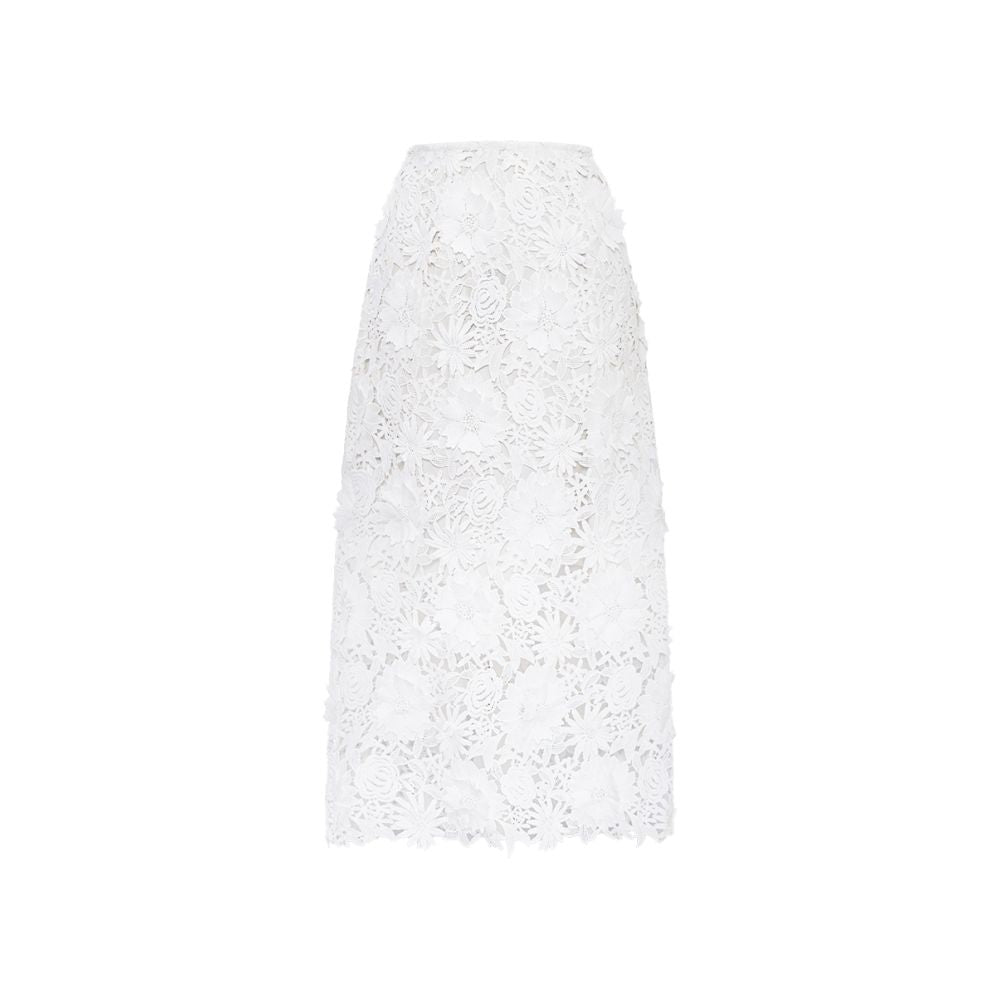 miorastudio Summer Capsule Collection French Crochet Heavy Ink White 3D Floral Lace Irregular Top image 9