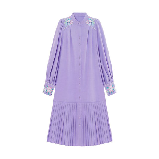 ASAYA5194 – Aurora Pleat Embroidered Dress 🌸💜