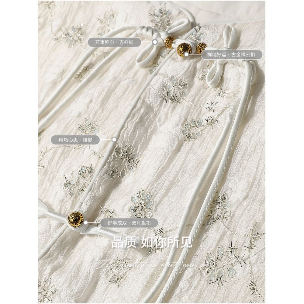 3 pieces of COCOBELLA new Chinese style three dimensional embroidery jacquard suit with Chinese style buckle jacket SC7009 50 off image 4