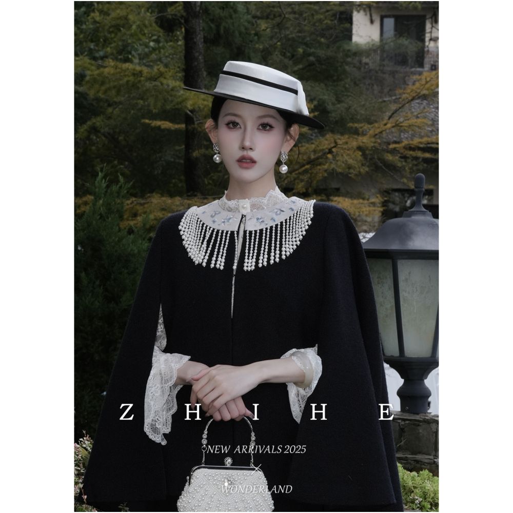 Wuyan Yihe Moyuan Yaji Heavy Industry Sheep Wool Particle Velvet Embroidered Cloak Coat jumpsuit image 5