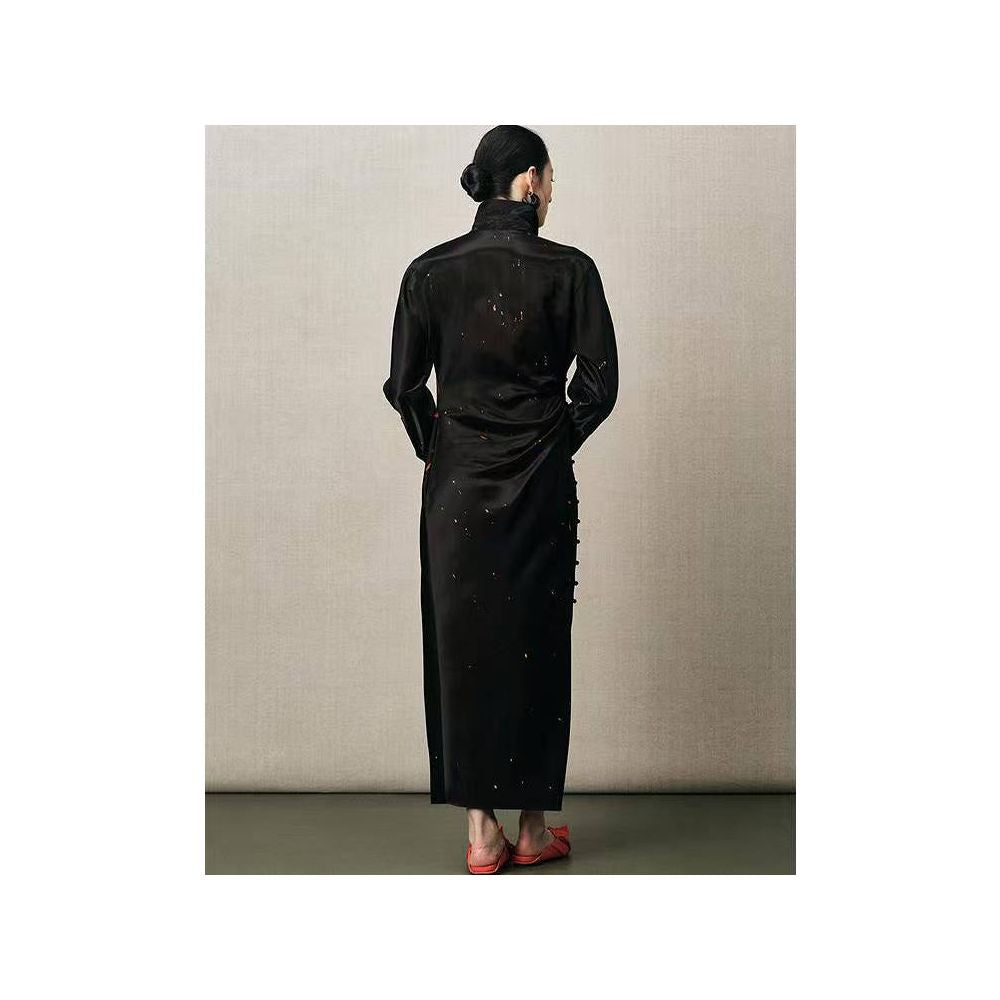 ZCY 2025 Winter New Oblique Front Flower Draft Dress image 4