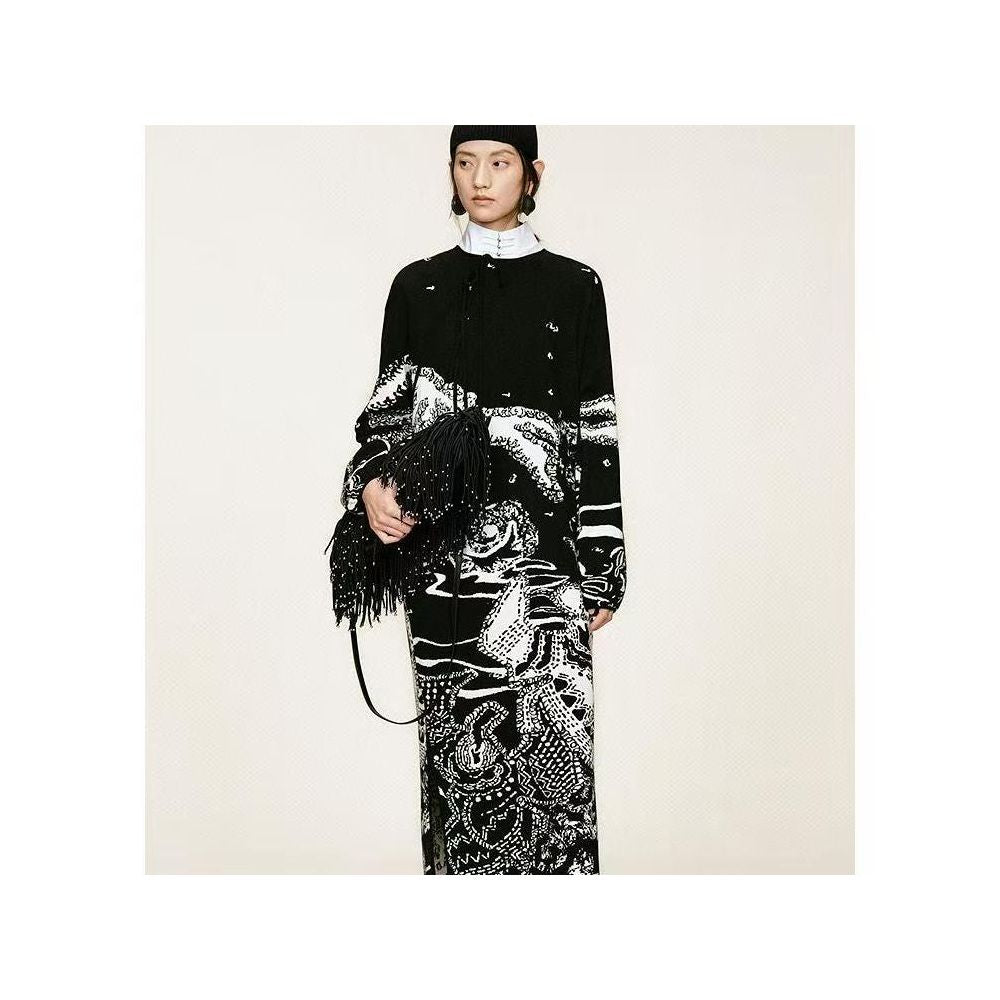 ZCY 2025 Winter New Oriental Slant Front Jacquard Knitted Dress image 3