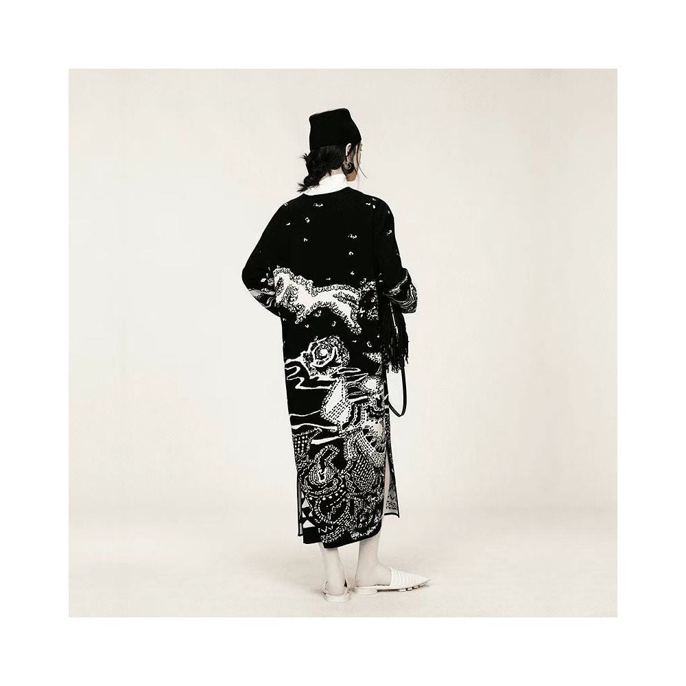 ZCY 2025 Winter New Oriental Slant Front Jacquard Knitted Dress image 4