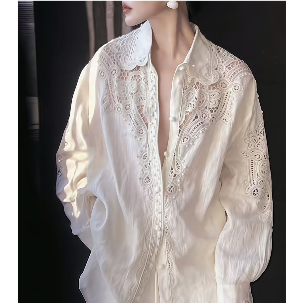 ZEROYK Old Money Style Retro Linen Shirt Women s Design Elegant and Versatile Relaxed and Casual Top image 4