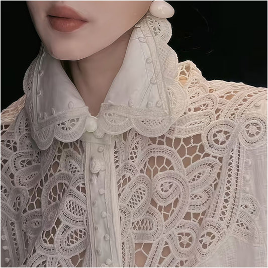 ASAYA5214 – Royale Lace Victorian Blouse 🤍✨