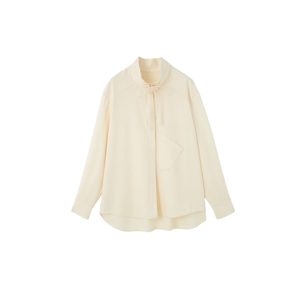 JfYanYan almond light milk beige shirt women s top for autumn and winter layering loose and thick bottom shirt image 6