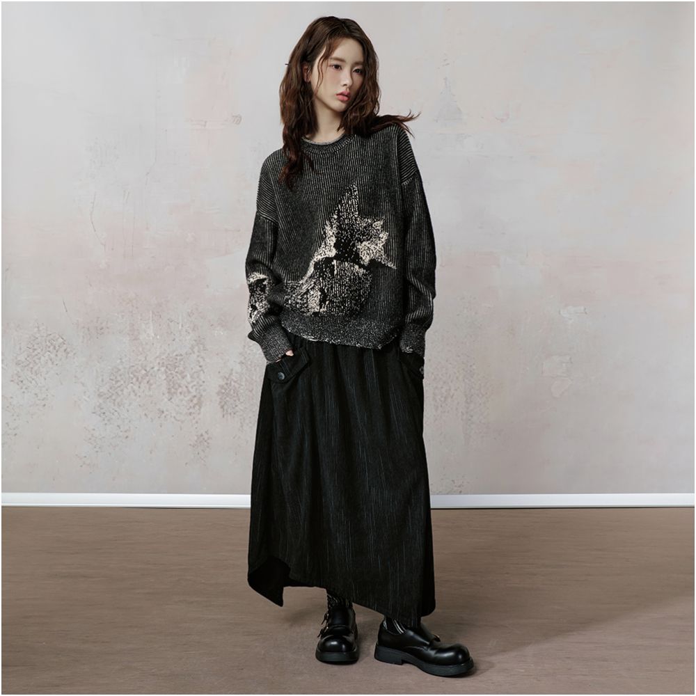 JfYanYan Star Track Corduroy Half Skirt Women s New Autumn Winter Mid length Irregular Half Skirt image 1