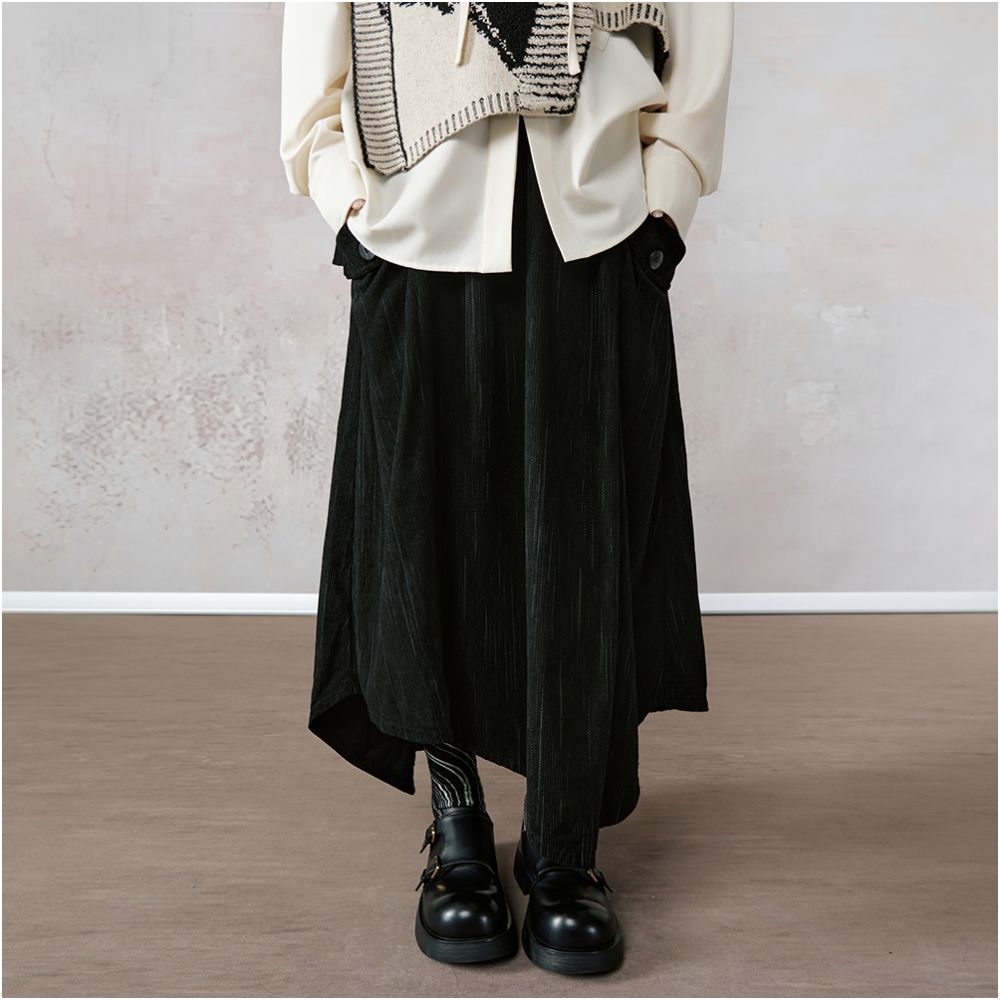 JfYanYan Star Track Corduroy Half Skirt Women s New Autumn Winter Mid length Irregular Half Skirt image 2