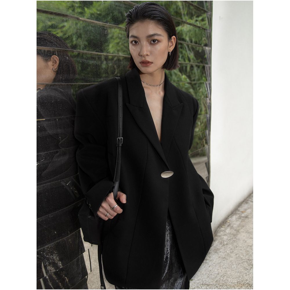 Luo Bian Single Button Original Designer Style Blogger Loose Fit Suit Jacket High End Autumn Top Outerwear image 7