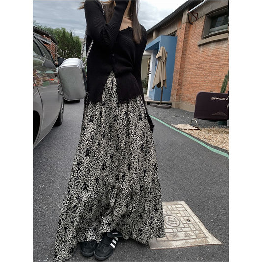 ASAYA5235 – Noir Blossom Maxi Dress 🌑❁
