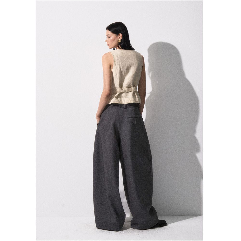 Luobian Hourglass Waist Original Designer s Loose Casual Pants with a Drip Feel that Doesn t Stick to Legs Looks Thin and Wide Leg Suit Pants image 4