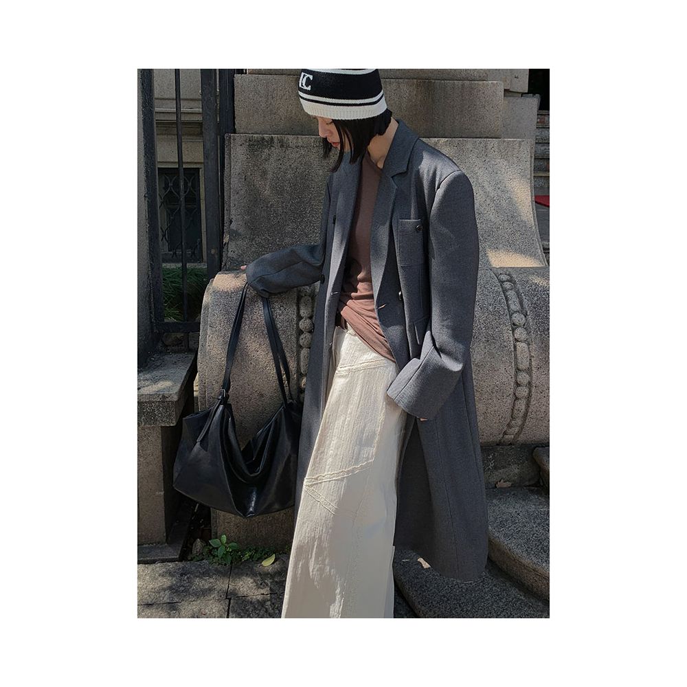 Luo Bian Extensive Details Deconstructed Lace Trim Original Designer Wide Leg Pants for Autumn Winter image 5