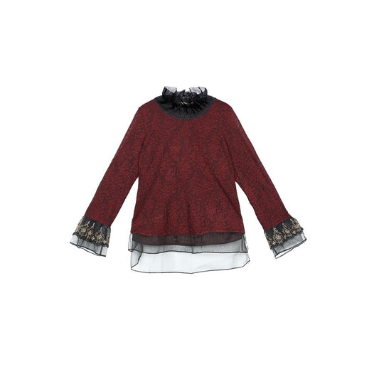 ASAYA5238 – Opulent Sheer Lace Wool Blouse ✨🖤