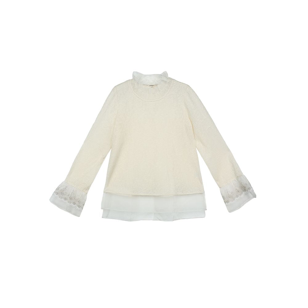 Classic best selling Jiqiuguer original design ice crystal wool blend top knitted with loose and comfortable inner layer image 12