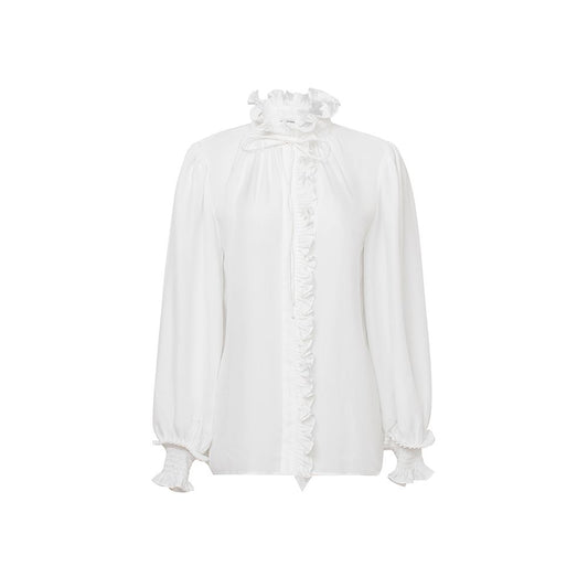 ASAYA5247 - Ruffle Poise Sheer Blouse 🤍✨