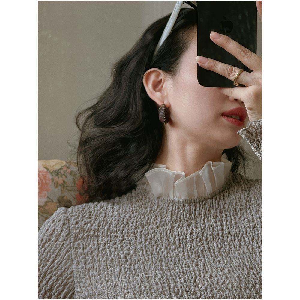 ASAYA5249 – Cloud Ruffle Texture Top ☁️🤍