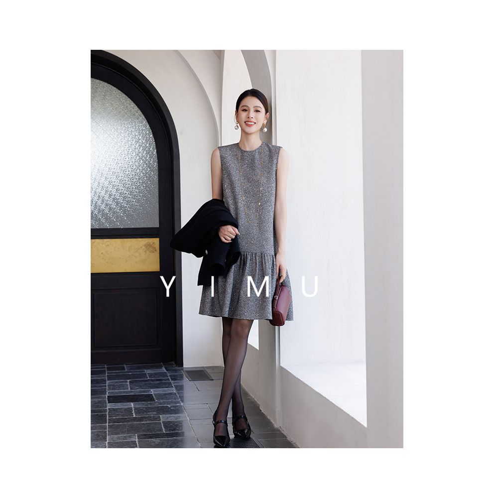 Autumn dress women s new style light luxury high end feeling 2024 new gray small fragrant French box style temperament skirt image 9