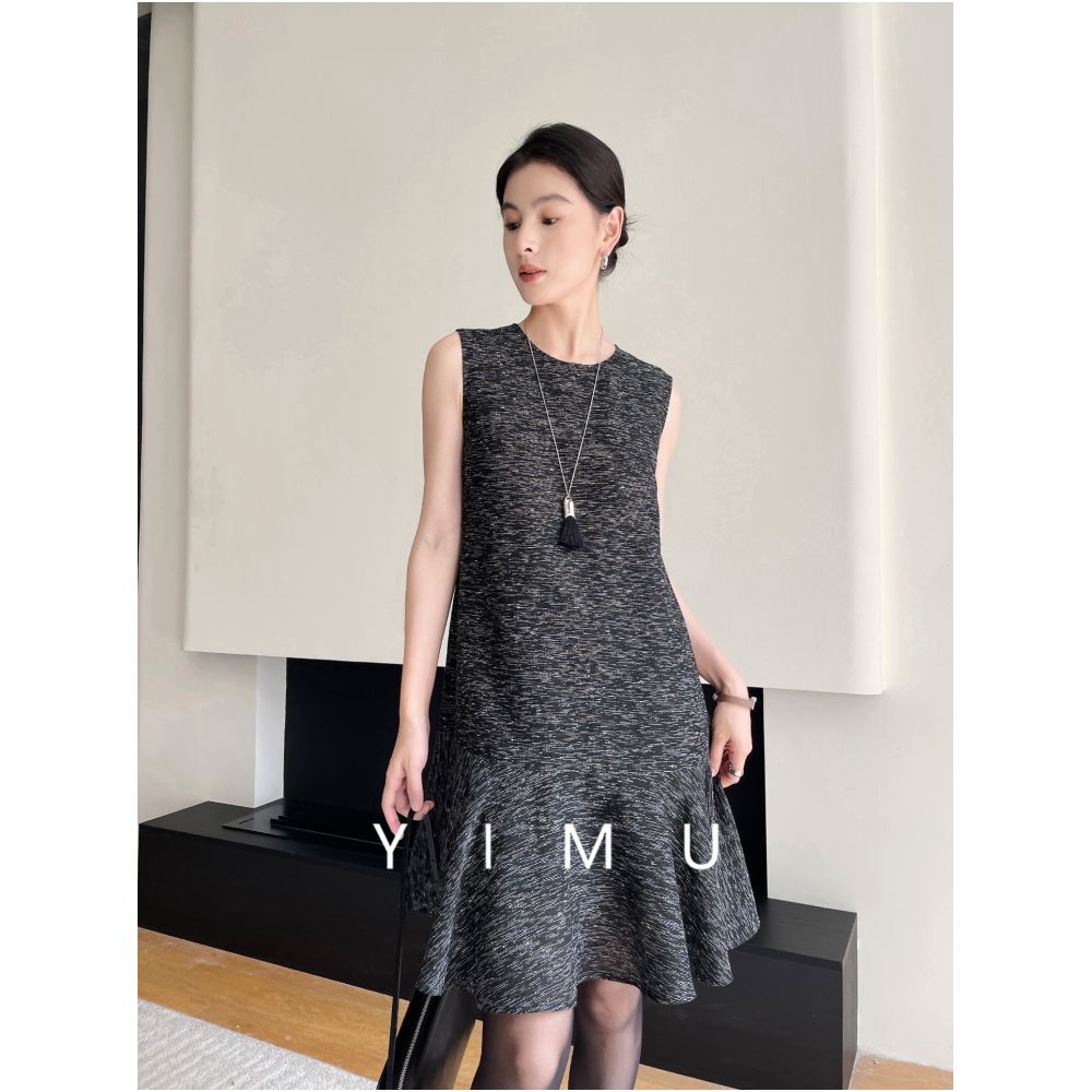 YIMU dress for women covering the belly to make them look slim luxurious and high end 2025 new autumn and winter small fragrance French style dress image 4
