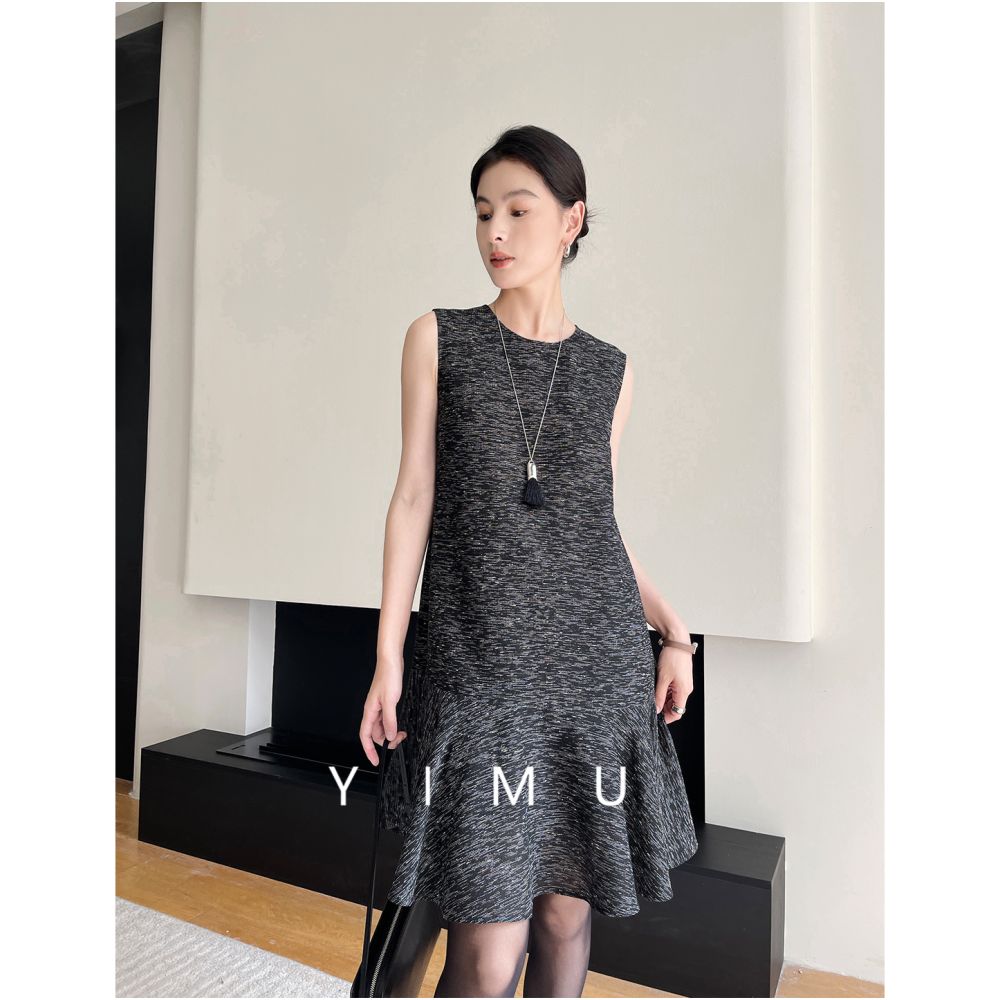 YIMU dress for women covering the belly to make them look slim luxurious and high end 2025 new autumn and winter small fragrance French style dress image 7