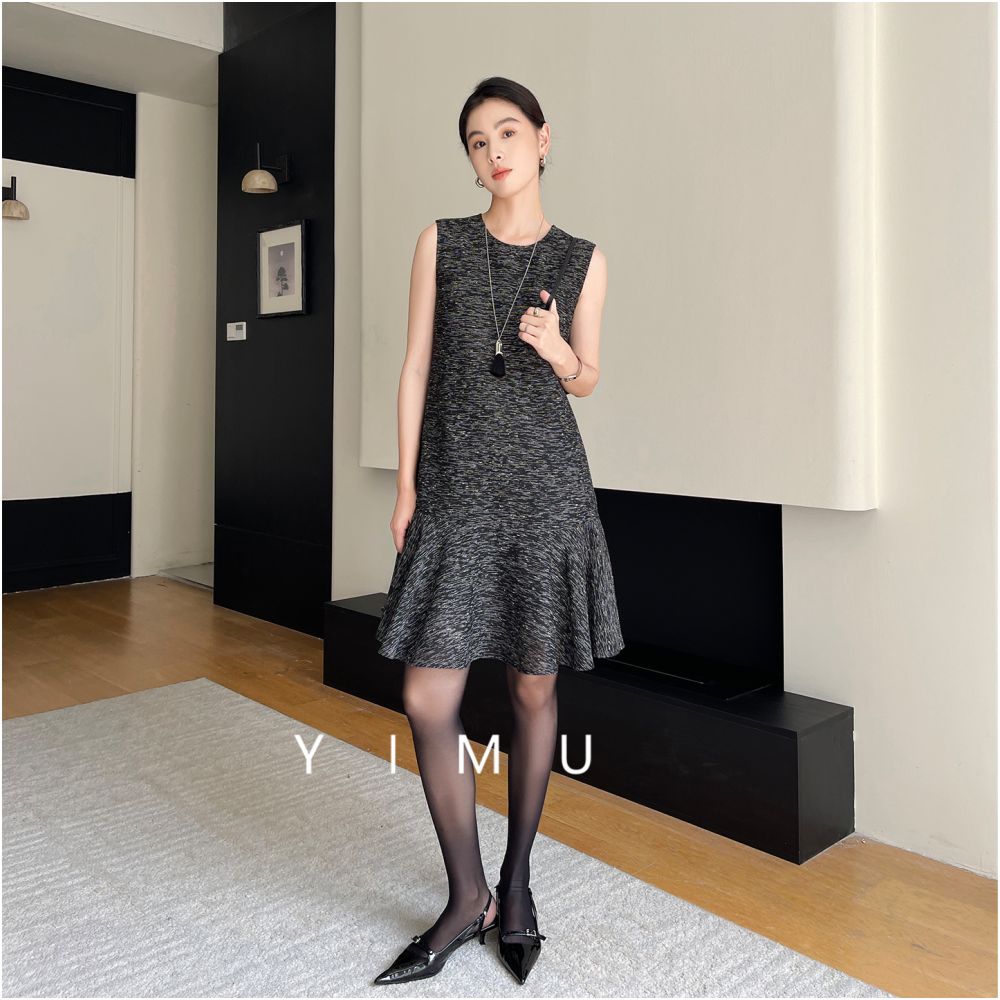 YIMU dress for women covering the belly to make them look slim luxurious and high end 2025 new autumn and winter small fragrance French style dress image 10
