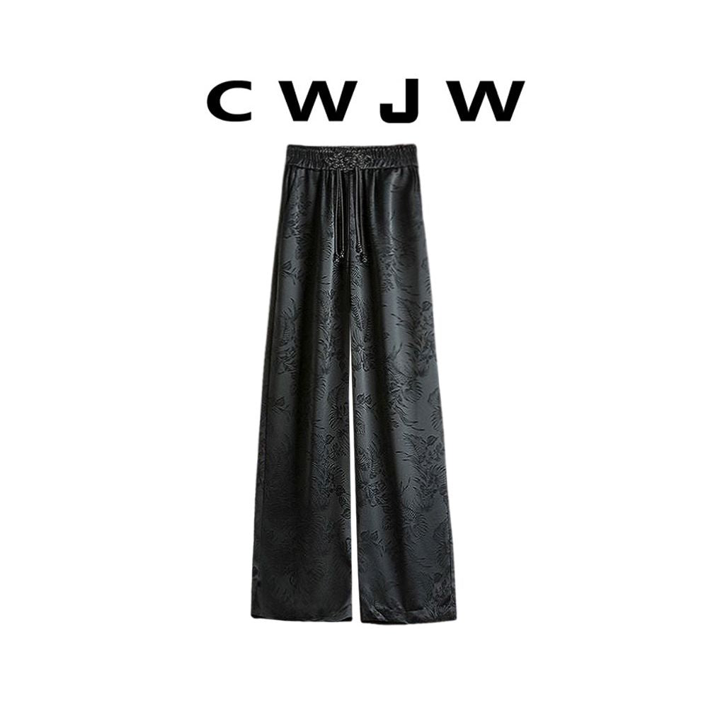 Spot two piece women s loose 25 autumn white jacket new Chinese style hanging wide leg pants image 3