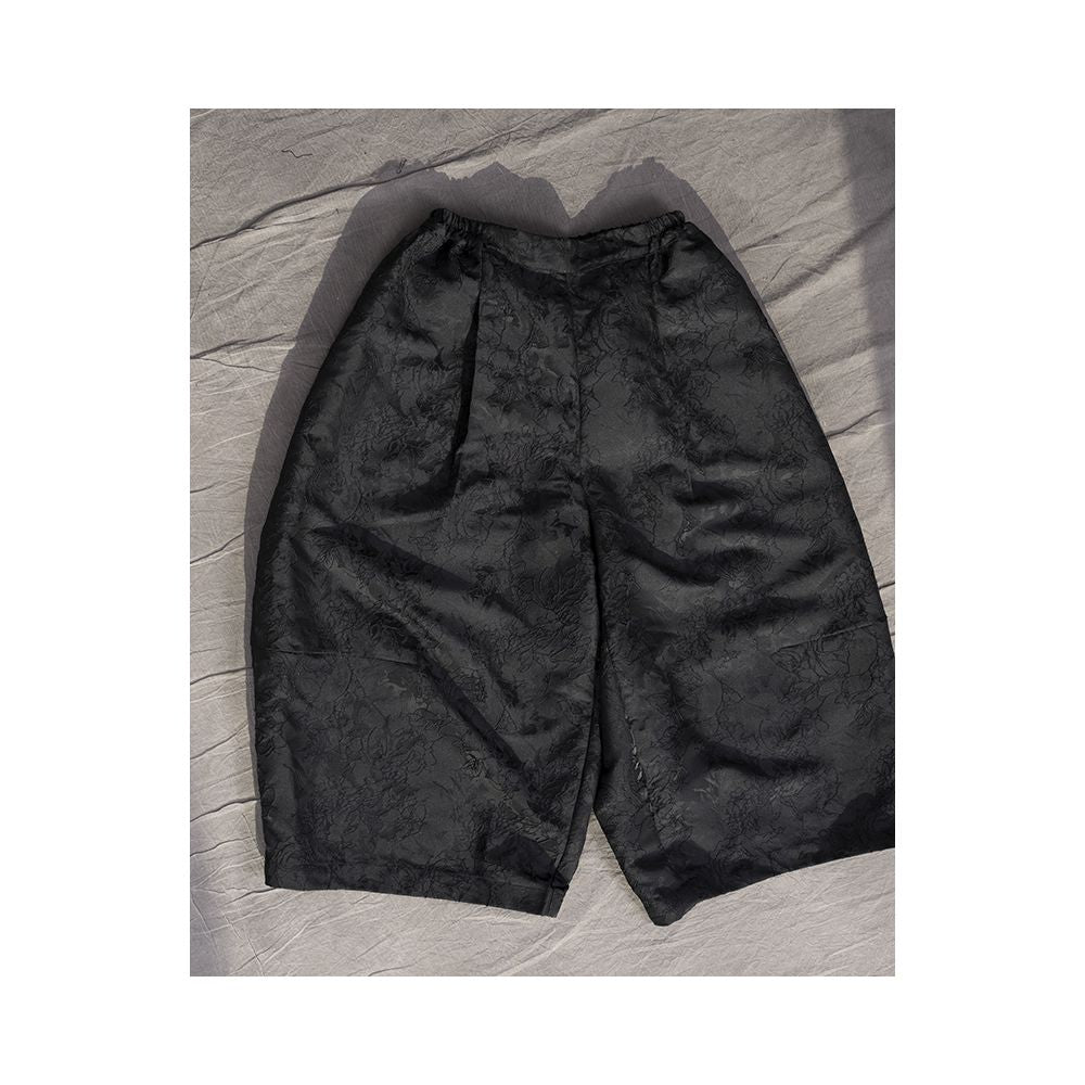 2024 Spring New Retro Style Loose Chinese Stand Collar Jacquard Top Coat White Shirt Flower Bud Pants 3 Piece Set image 9