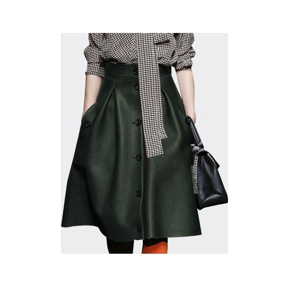 Fashion Set New Women s Bow Thousand Bird Checkered Shirt Women s Long Sleeve Shirt European Top Leather Skirt Two Piece Set image 3