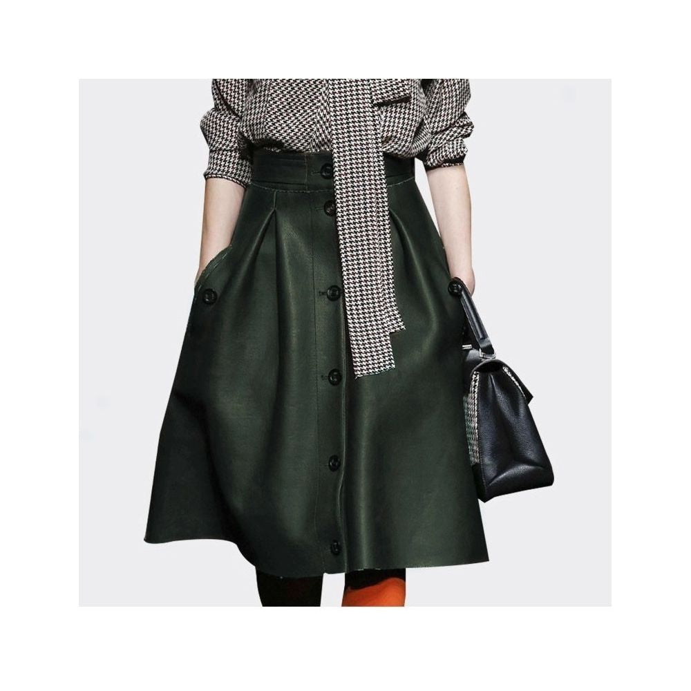 Fashion Set New Women s Bow Thousand Bird Checkered Shirt Women s Long Sleeve Shirt European Top Leather Skirt Two Piece Set image 14