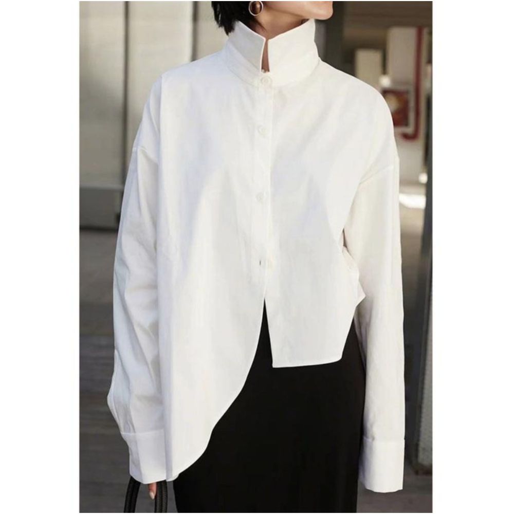 This autumn high end luxury and beautiful temperament tops are popular The sense of luxury is super good and irregular new Chinese style shirts are very attractive image 1