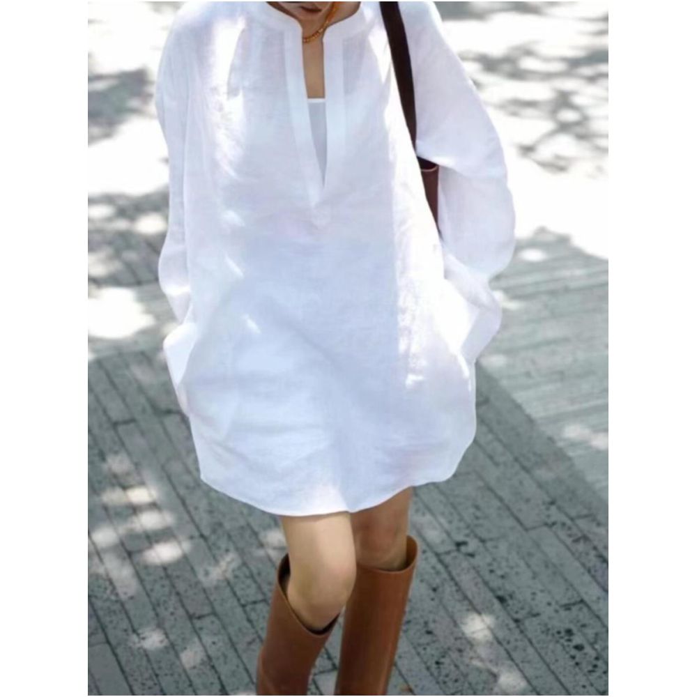 Clearing the warehouse and picking up leaks Niu X s goods are exploding with a sense of luxury light luxury beautiful and slimming high end white shirt skirt top for women image 1