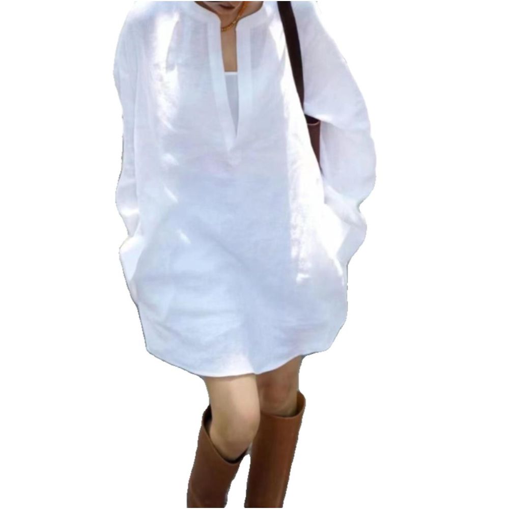 Clearing the warehouse and picking up leaks Niu X s goods are exploding with a sense of luxury light luxury beautiful and slimming high end white shirt skirt top for women image 4